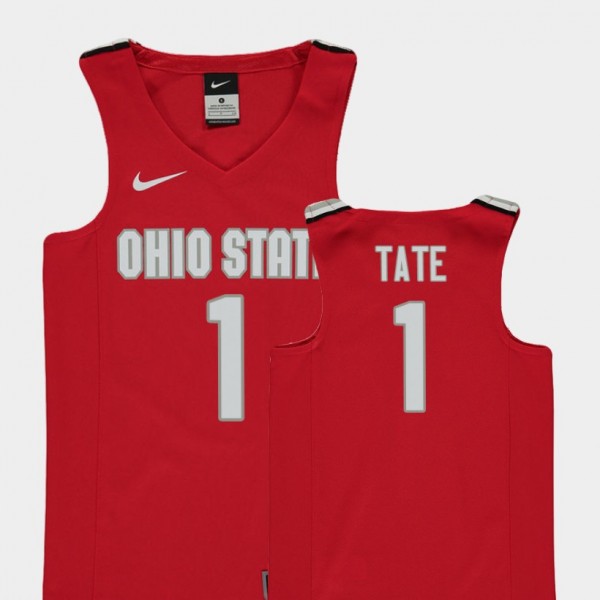 Ohio State Buckeyes Jae'Sean Youth #1 Red Tate For College Basketball Jersey 2404QITM6